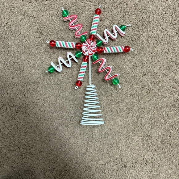 Ornativity Candy Snowflake Tree Topper - Peppermint Candy Cane - Picture 3 of 7